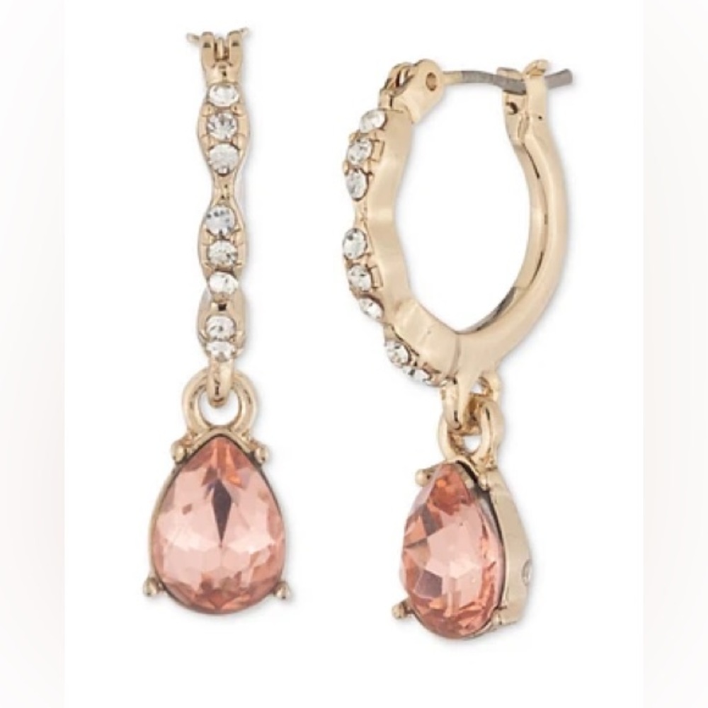 🌟🌟 Givenchy Paved Hoop Drop Earrings - Picture 4 of 6